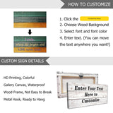 ZXHYWYM Custom Family Sign Wall Art 10"x5" Personalized Quote Sign Canvas Prints Text on Wooden Background Home Decor Framed (10"x5") ZXHYWYM