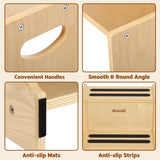 Bateso Step Stool for Kids, Wooden Toddler Step Stool for Bathroom Sink with Safety Anti-Slip Mat and Strip, Assembly Easily, Sturdy Kid Step Stool for Brushing Teeth, Kitchen, Toilet Potty Training Bateso