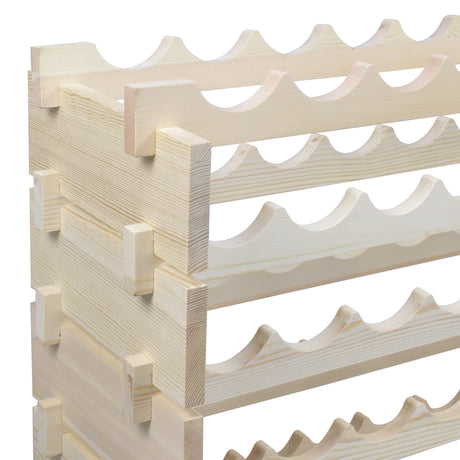 ZenStyle 6 Tier Premium Wood Wine Rack Storage Stand 72 Bottles Capacity Stackable Storage Display Shelf Floor Freestanding Wine Cabinet, Wobble-Free ZenStyle