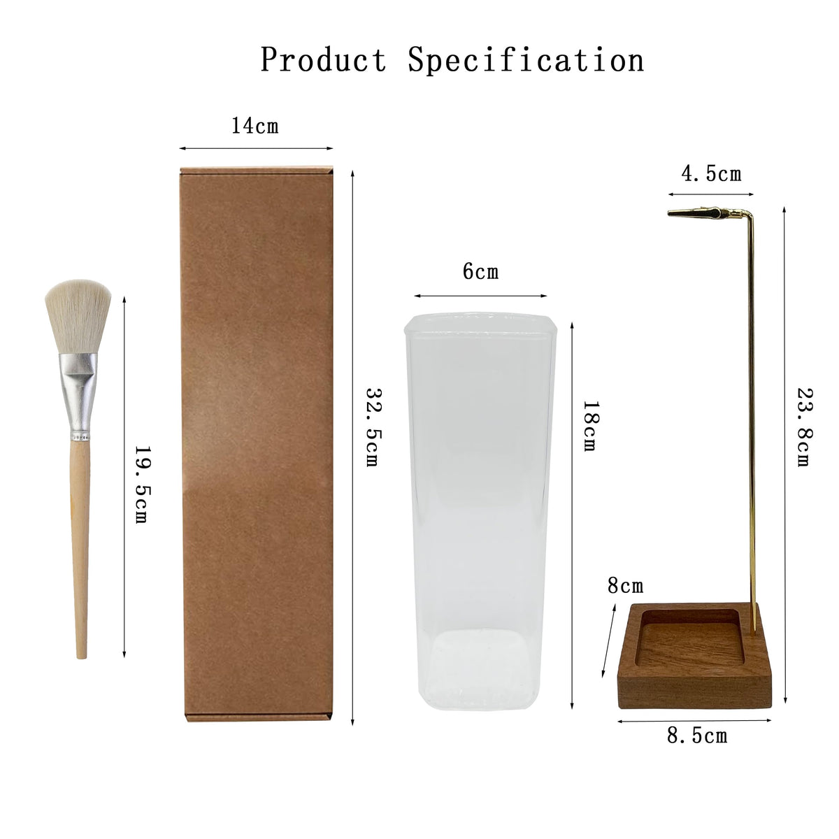 Ceremony Incense Holder, Wooden Incense Holder for Sticks with Glass Ash Catcher, Anti-ash Incense Burner with 20 Incense Sticks and a Ash Brush for Meditation Yoga Spa Room Decor CEREMONY