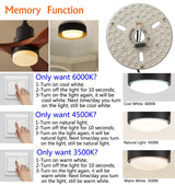 36W 6.4" LED Ceiling Fan Light Kit - Replacement LED Light Board Panel with 3 Color Temperature Memory Function OLYMSTAR