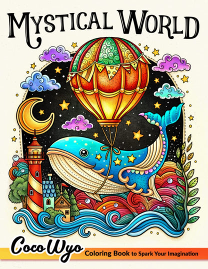 Mystical World: Adult Coloring Book Featuring Fantasy Creatures, Fairies, Landscapes, Mushrooms,... and More for Stress Relief and Relaxation