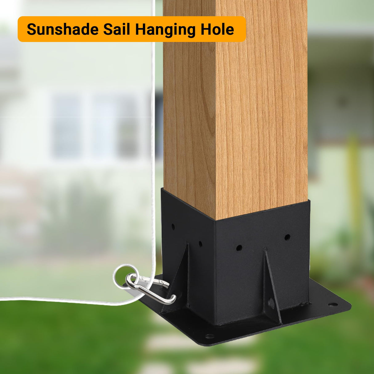 Neorexon Pergola Bracket Kit Elevated Wood Stand Kit Woodwork 4" x 4" (Actual 3.5" x 3.5"), Solid Steel Wooden Gazebo Kit for Outdoor, DIY Pergola Hardware Kit 4 PCS Base Brackets Neorexon