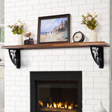 Wood Mantels for Fireplace,Handcrafted Fireplace Mantels 60 Inches,Wall Mount Fireplace Mantel Shelves,Floating Fireplace Mantel with Heavy Duty Metal Bracket for Wall Decor Living Room MYFIREPLACEDIRECT