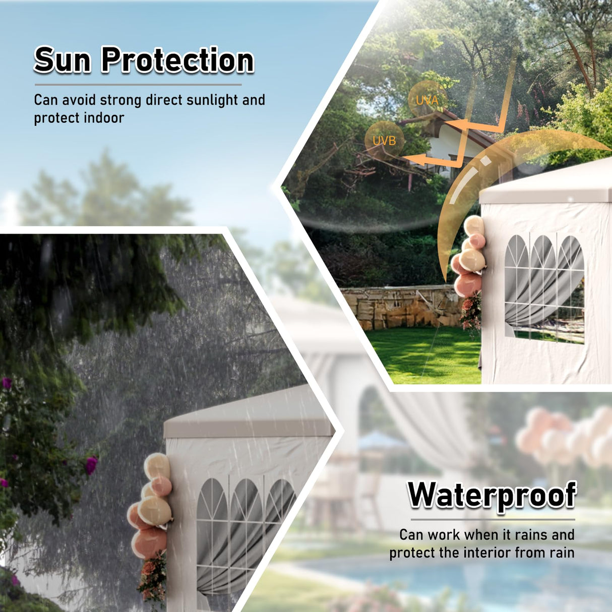 White Party Tent 10X30 Outdoor Canopy Tents for Parties Heavy Duty Waterproof Patio Gazebo Shelter with 7 Removable Sidewalls Wedding BBQ Events Tent for Birthday Holiday Backyard Garden Christmas susici