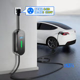 Level 1 & Level 2 EV Charger 16Amp 110-240V,17ft Cable, Portable Electric Vehicle Charger with NEMA5-15P & 6-20 Plug Compatible for SEA J1772 EV Cars for Home and Outdoor (Black) SubSun