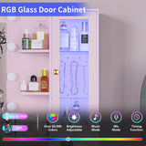 Vanity Desk with Mirror and Lights, Pink Makeup Vanity with 5 Drawers Hidden Jewelry Organizer& LED Glass Cabinet,3 Lights Mode and Brightness Adjusted,Vanity Mirror with Lights Desk and Chair HUANLEGO