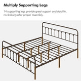Yaheetech Classic Metal Platform Bed Frame Mattress Foundation with Victorian Style Iron-Art Headboard/Footboard/Under Bed Storage/No Box Spring Needed/King Size Bronze Yaheetech