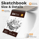 Nicpro Art Drawing Supplies Kit, Art Mechanical Pencil Set with 6 Metal Drafting Pencil 0.5 & 0.7 & 0.9 & 2mm, 100 Sheets 9 x 12'' Sketch Book, 20 Tube Lead Refills for Sketching Nicpro