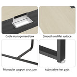 Zethvax 8FT Conference Table,Conference Room Table with Grommet,Stable Structure,Adjustable Foot Pads,Large Seminar Table for Office Meeting 94.4 L x 47.2 W x30.7 H (Wood) Zethvax