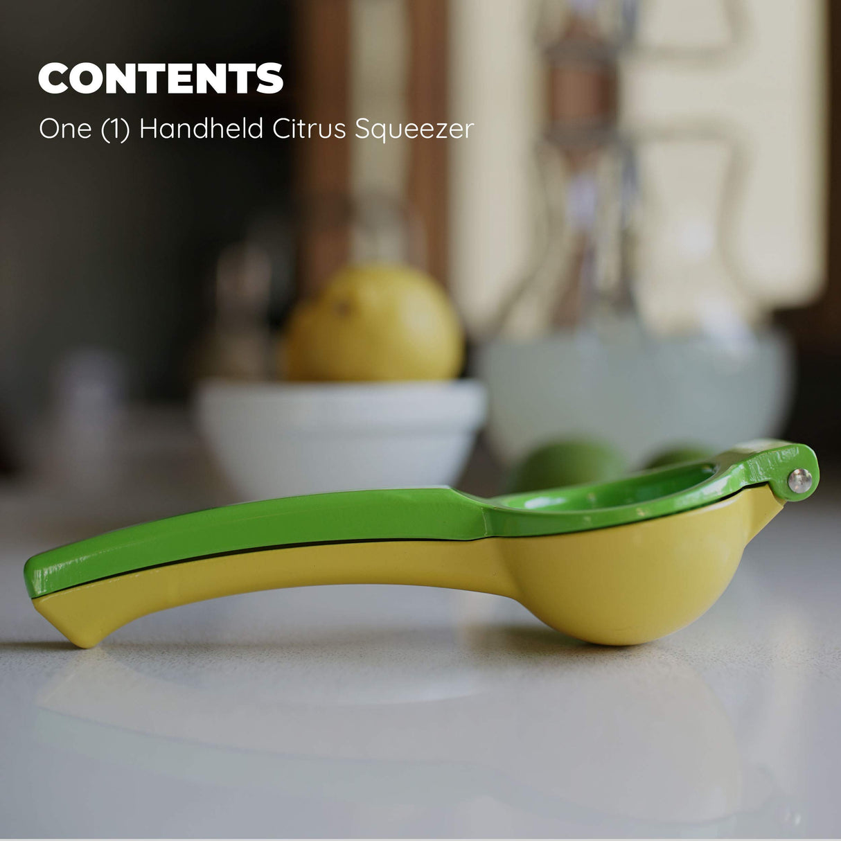 Culinary Elements Metal Lemon and Lime Squeezer: Manual Press, Easy to Use Citrus Juicer, Dishwasher Safe 1 pack Jacent