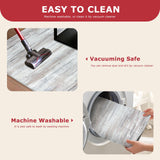 KOZYFLY Modern Abstract Kitchen Runner Rug, 2x6 Washable Rug Runner Non-Slip Soft Striped Hallway Runner Rugs, Beige Print Distressed Carpet Runner for Entryway Bathroom Laundry Room Foyer KOZYFLY