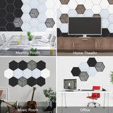 12 Pack Self-adhesive Acoustic Panels, Hexagon Sound Dampening Panels, 14 X 12 X 0.4 In Sound Proof Panels for Walls, High Density Flame Resistant Sound Absorbing Padding for Recording Studio, Office Necmuaih