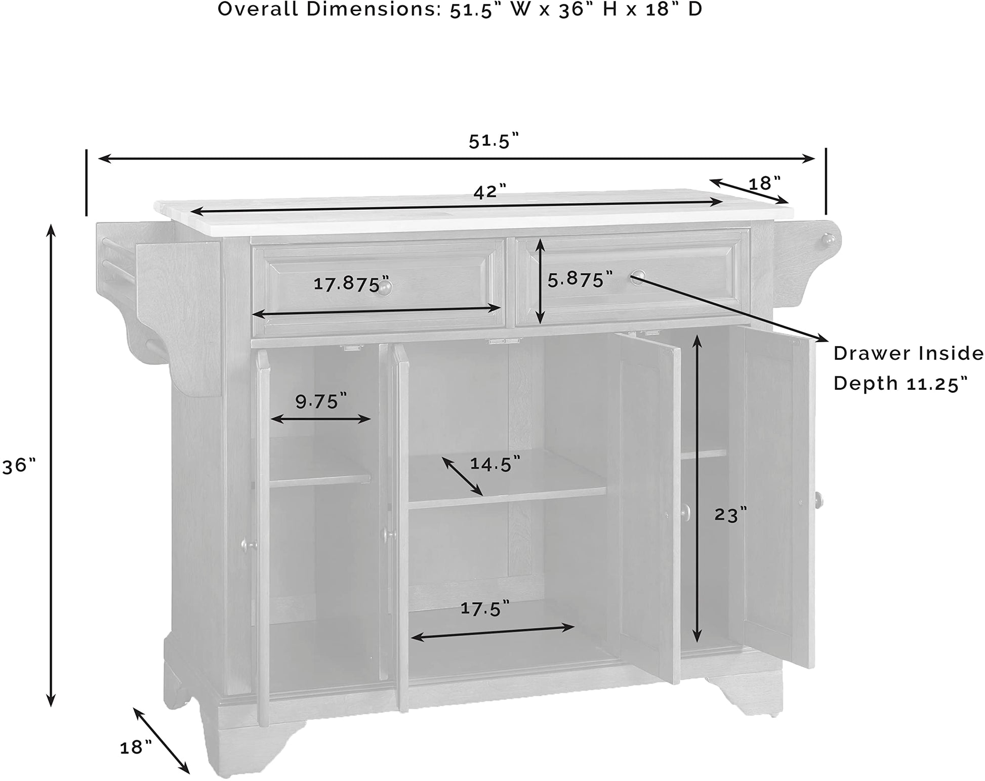 Crosley Furniture Lafayette Full Size Kitchen Island with Natural Wood Top, Cherry - WoodArtSupply