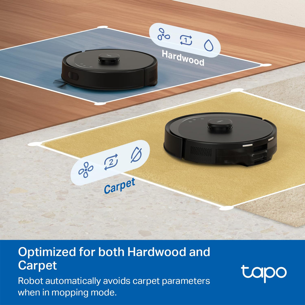 Tapo LiDAR Smart Navigation Robot Vacuum and Mop with Self-Emptying Dock, 5300Pa Max, 97%+ Dust Pickup Rate, Customizable Cleaning, Self-Charging, Compatible with Alexa & Google Home, RV30 Max Plus Tapo