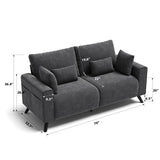 Comkei 70” Loveseat Sofa, Grey Love Seat Couches for Living Room, 2 Seater Small Couch for Small Spaces, Bedroom, Office Sofas Comkei