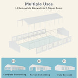 EROMMY 20x50ft Party Tent, Outdoor Wedding Tent, Heavy Duty Large Canopy Carport with Removable Sidewalls, 2 Roll-up Doors, 5 Storage Bags, Gazebo Shelter Tent for Party Event Commercials, White EROMMY