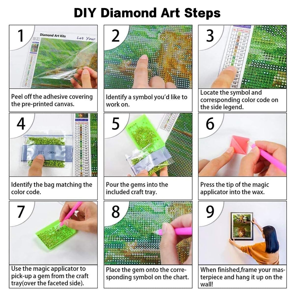 WHYCJXWL 5D Diamond Art Kits for Adults and Kids, Full Drill Round Rhinestone Diamonds, Diamond Art (12X16 Inch) WHYCJXWL