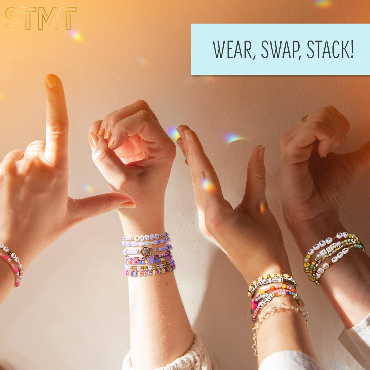 STMT DIY Beaded Jewelry Kit - Makes 15 Premium Pieces, Includes Bracelet Making Supplies, Letter Beads, Enameled Charms, Great Teen Girl Gifts STMT