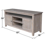 International Concepts Entertainment/TV Stand - With 2 Doors, Washed Gray Taupe IC International Concepts