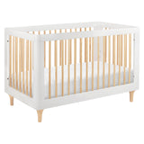Babyletto Lolly 3-in-1 Convertible Crib with Toddler Bed Conversion Kit in White and Natural, Greenguard Gold Certified babyletto