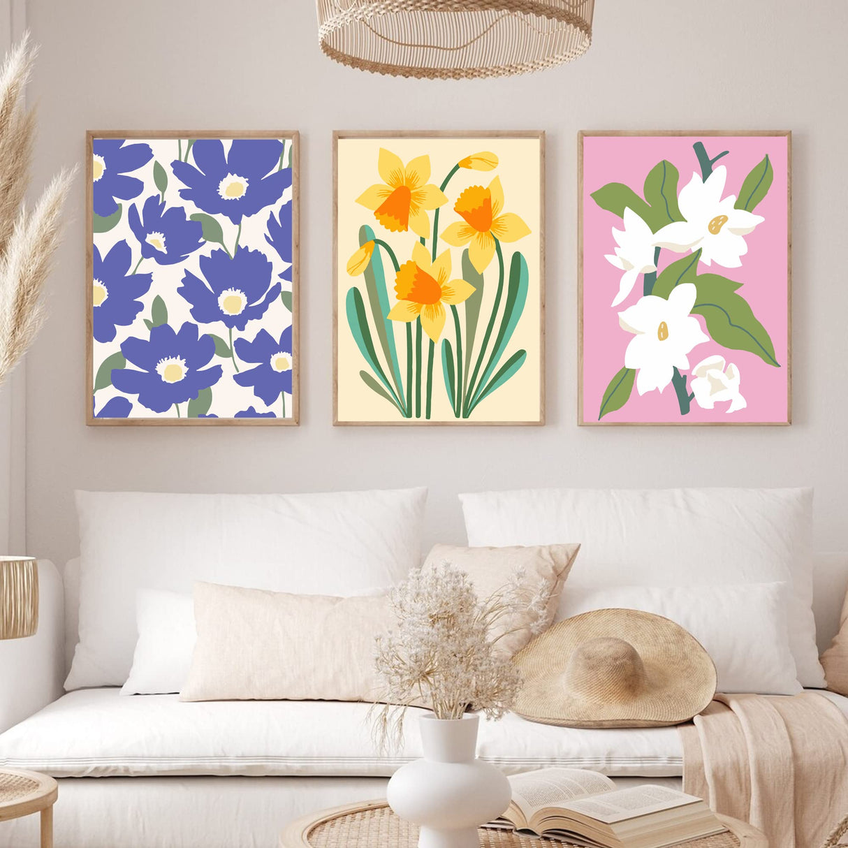 cupmod Flower Paint by Numbers for Adults Kids Beginners,Easy Acrylic Paint by Number Kits on Canvas Without Frame,Oil Painting Kits Present for Home Wall Decor 9.8x13.7inch cupmod