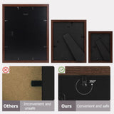Golden State Art, Gallery Wall Frames, 11x14, 8x10, 5x7 Multiple Photo Frames Collage for Wall or Tabletop Displays with Mat or without Mat (Brown, 7 Pack) Golden State Art
