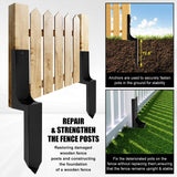CNQLIS Heavy-Duty Steel Fence Post Repair Kit,Fence Post Anchor Ground Spike for Repairing Broken Wooden Fence Post Repair Stakes,3.6"x3.6" (6 Pack) CNQLIS