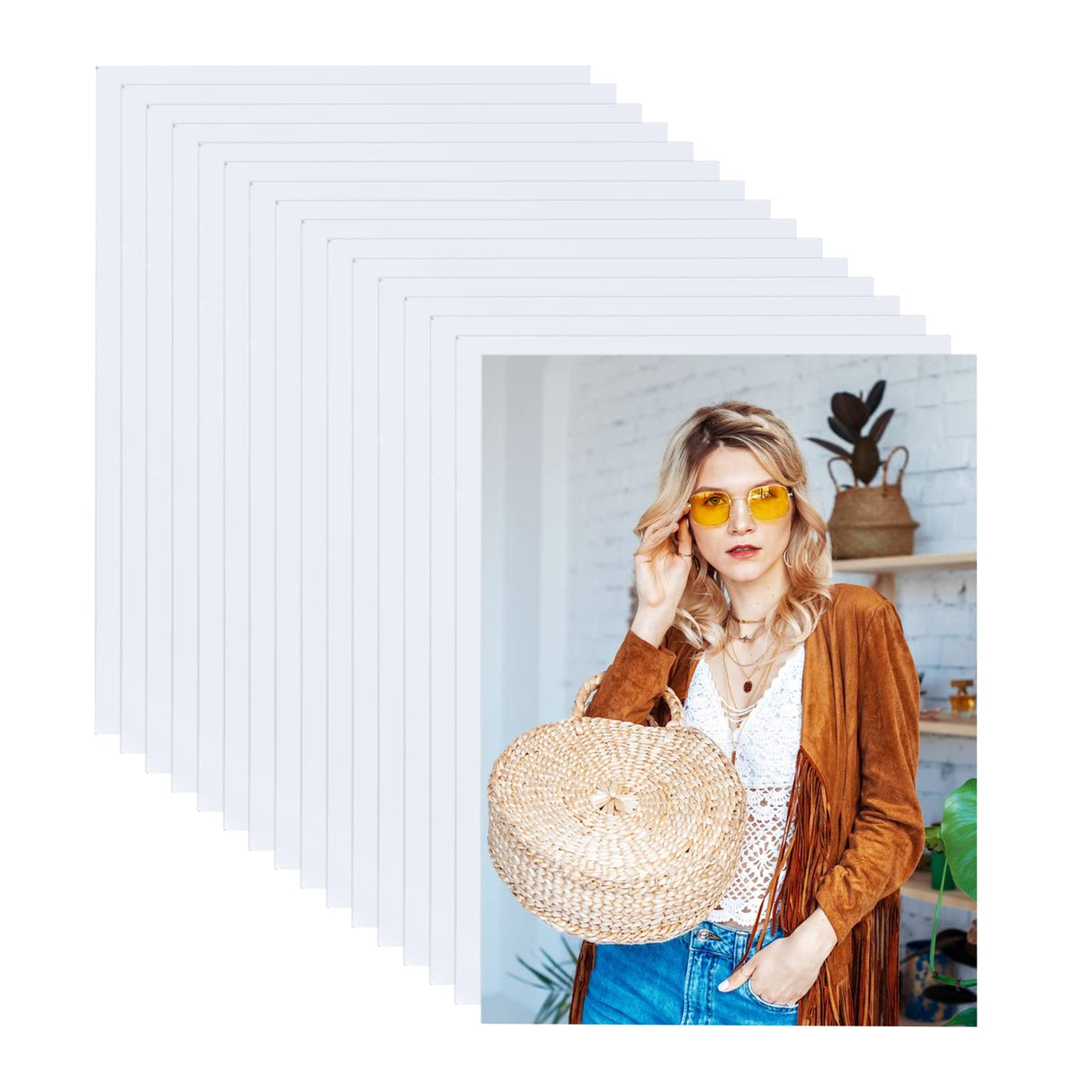 16 Pcs Sublimation Metal Blanks 6" X 8" X 0.4mm Inch Aluminum Sublimation Photo Blanks Aluminum Photo Sign Blank Metal Photo Blanks Photo Sign for Sublimation Printing Decor, DIY (White) SHUESS