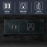 DGSANDGO Record Player Stand with Charging Station, 3 Tier End Table with Vinyl Record Holder, Record Shelf Up to 100 Albums, for Living Room, Bedroom, Office.（Black） DGSANDGO