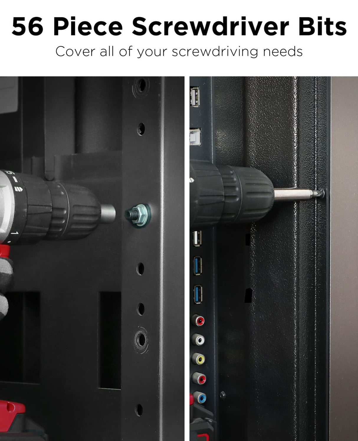 AVID POWER Drill Bit Set, Titanium Twist Brad Point Drill Bits for Drill/Driver, Drill and Screwdriver Bits Combo Kit with Case for Metal, Wood, Concrete and Masonry, 100 Pieces AVID POWER