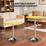 Magshion 23.5" Round Adjustable Height Bar Table, 27.5"-36" Range, 360° Swivel MDF Top Pub Table for Dining, Café, Cocktail, Yellow Magshion