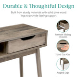 Best Choice Products Mid-Century Modern Console Table, Sofa Table, Accent Furniture for Hallway, Living Room, Entryway Foyer Space-Saving w/Cubby, Drawer, Lower Storage Shelf - Gray Oak Best Choice Products