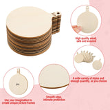 Blulu 60 Pieces Christmas Wooden Ornaments Round Wood Slices Snowflake Angel Shape with Cords for DIY Crafts New Year Christmas Tree Pendant Ornaments Blulu