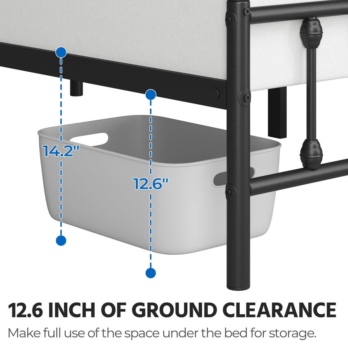 Yaheetech Classic Metal Platform Bed Frame Mattress Foundation with Victorian Style Iron-Art Headboard/Footboard/Under Bed Storage/No Box Spring Needed/Twin Size Black Yaheetech