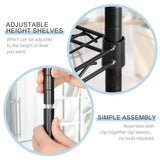 SUPER DEAL Black 4-Shelf Heavy Duty Storage Wire Shelving Unit for Restaurant Garage Pantry Kitchen Garage Rack (36L x 14W x 54H) SUPER DEAL