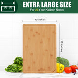 Homaxy Extra Large Organic Bamboo Cutting Boards for Kitchen, 18"x12" Wooden XL Cutting Board with Juice Groove and Handles, Charcuterie Butcher Block Wood Serving & Chopping Board - Pre Oiled Homaxy