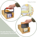 Soap Mold Making Kit with Wooden Cutter Soap Molds Silicone 46oz Purple | Melt and Pour or Cold Process, 50pc Soap Packaging Paper Bags and Slicer | Gift for Wife Women Housewife Soaper Hepgodin