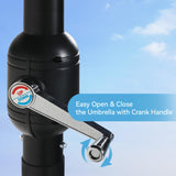 GREEN PARTY 15 ft Rectangle Patio Umbrella with Base Included, Double-Sided Table Umbrella with Crank, Large Outdoor Umbrellas for Patio Poolside Garden Backyard, Navy Blue GREEN PARTY