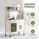 ROBUD Wooden Play Kitchen Set for Kids Toddlers, Pretend Toys Kitchen Gift for Girls Boys 27.6 x 11.6 x 40.6 inches ROBUD