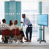 Mobile TV Carts on Wheels for 21-60 Inch Flat/Curved Panel Screens TVs - Height Adjustable Floor Trolley Stand with Shelf Holds up to 77lbs - Max VESA 400x400mm XINLEI