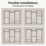 VIPEK V5LC Garment Rack Heavy Duty Covered Clothes Racks with Dimmable LED Light 3000K Warm White, Portable Closet Wardrobe Freestanding Clothing Racks for Hanging Clothes, Black Rack with Black Cover VIPEK