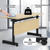 Conference Table, 4 Pack Folding Conference Room Table Flip Top Training Table, Modern Mobile Meeting Table with Lockable Wheels for Office, Classroom, School, 55 x 23.6 x 29.5 inch (4pcs) Goakwwuz