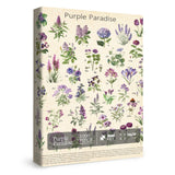 Vintage Purple Flower Puzzle for Adults, Botanical Purple Flower Plant Puzzles 1000 Pieces, Nature Garden Floral Jigsaw Puzzle BBOLDIN