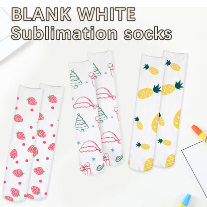 ARKBAODAN 6 Pairs sublimation socks blanks adult 15.7 Inch Football blank socks Sublimation High Socks Printable Athletic Crew Socks for Men Women Teen Sports Socks Party Decoration