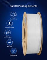 DURAMIC 3D PETG Filament 1.75mm White, 3D Printing Filament 1kg Spool(2.2lbs), White Filament 1.75mm Dimensional Accuracy +/- 0.05 mm Non-Tangling Non-Clogging Non-Stringing DURAMIC 3D