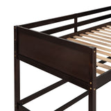 Espresso Solid Wood Twin Loft Bed with Ladder and Safety Guardrail CNANXU