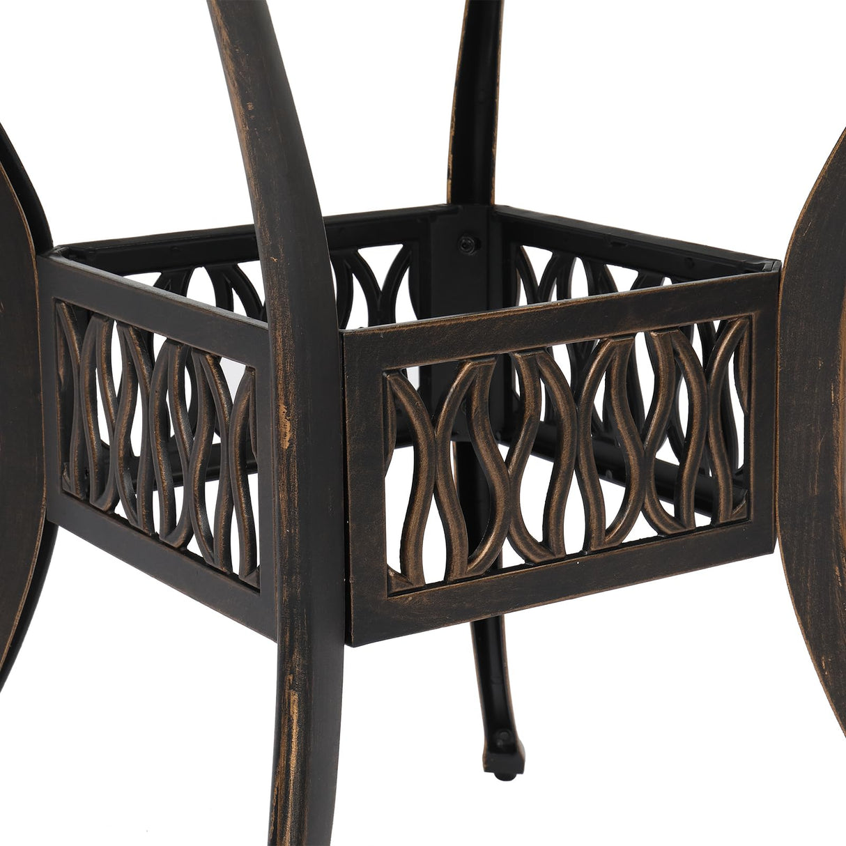 VINGLI 5 Pieces Outdoor Patio Dining Set, Cast Aluminium Patio Furniture Set with 4 Chairs and 1 Umbrella Table for Yard, Garden, Porch and Poolside, Bronze VINGLI