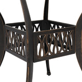 VINGLI 5 Pieces Outdoor Patio Dining Set, Cast Aluminium Patio Furniture Set with 4 Chairs and 1 Umbrella Table for Yard, Garden, Porch and Poolside, Bronze VINGLI