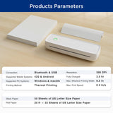 SUPVAN T200M Portable Printer Wireless for Travel, Bluetooth Inkless Printer with 300 DPI, Prints 400 Pages per Charge, Supports 8.5" X 11" US Letter, Compatible with iPhone, Android & Laptop SUPVAN